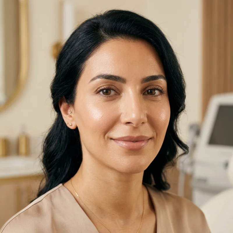 بشرة مشدودة وناعمة وخالية من علامات التمدد بعد علاج السيكريت آر إف في شلبي كلينك